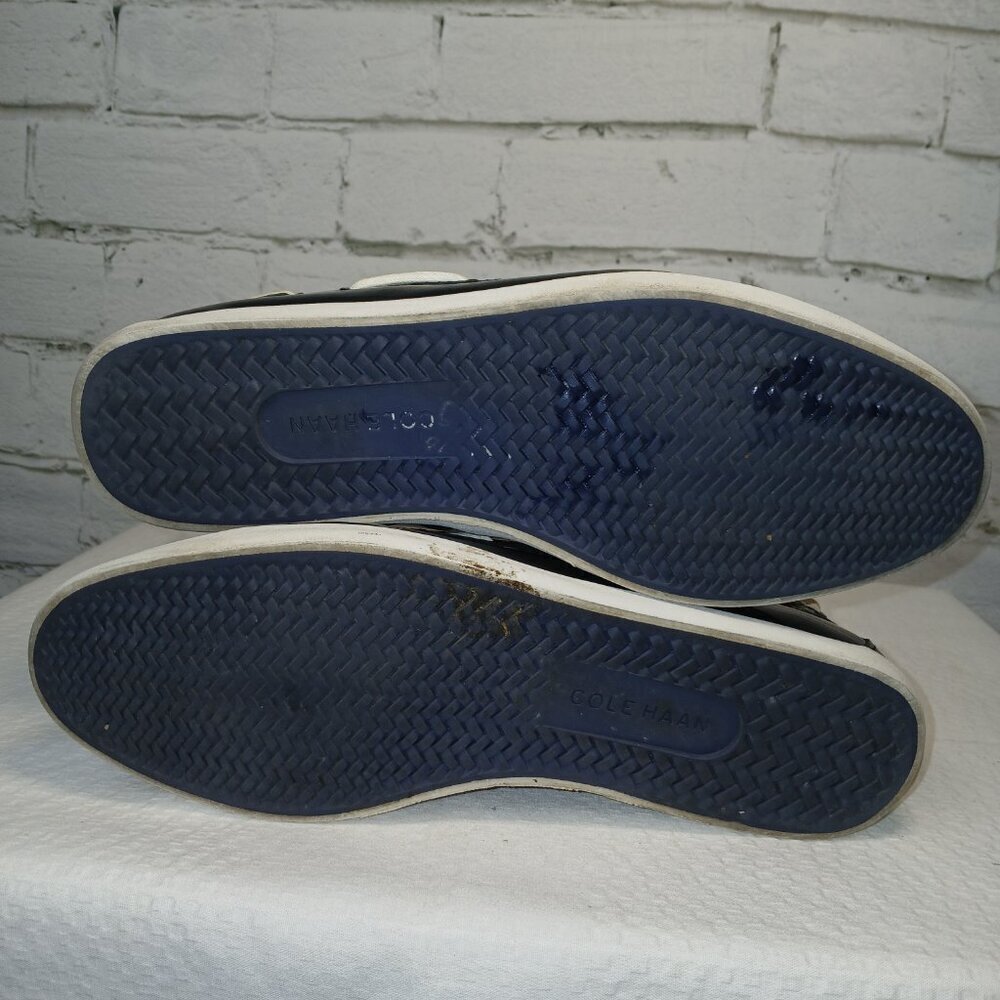 WOMENS COLE HAAN NANTUCKET CAMP PATENT LEATHER BOAT DECK SHOES, NAVY, SIZE 8.5 - Picture 5 of 12